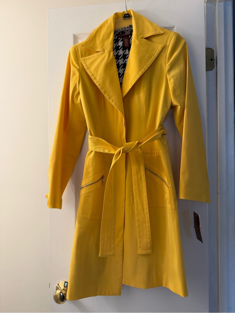 Bandolino Yellow Trench Coat with Tie Belt NWT